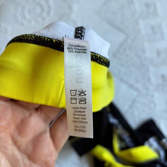 Kyodan women’s size Large black yellow white full length drawstring‎ leggings - Picture 6 of 8